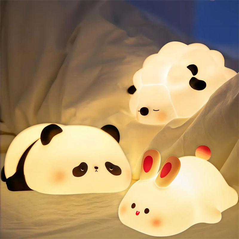 Super LED Night -  ovelhas fofas, Panda, coelho, lâmpada de decoração.